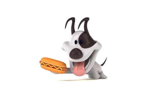 Personagem Desenho Animado Divertido Com Hotdog Animação — Vídeo de Stock