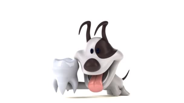 Lustige Zeichentrickfigur Mit Zahn Animation — Stockvideo