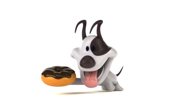 Amusant personnage de dessin animé avec beignet - animation 3D  