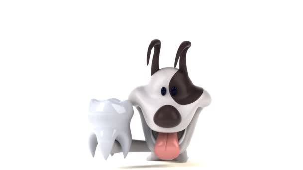 Lustige Zeichentrickfigur Mit Zahn Animation — Stockvideo