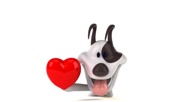 Fun Cartoon Character Heart Animation — Stock Video