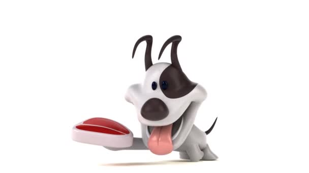 personnage de dessin animé amusant avec de la viande - animation 3D  