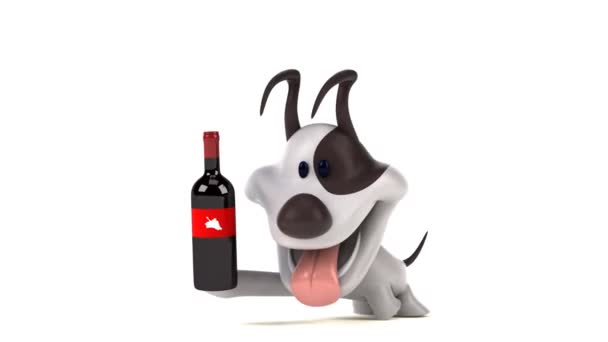 Personagem Desenho Animado Divertido Com Vinho Animação — Vídeo de Stock