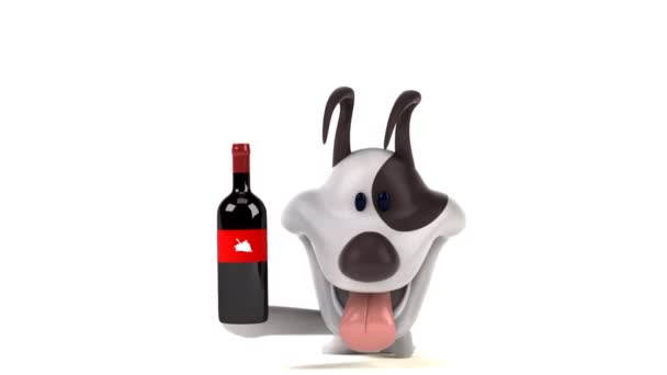 Personagem Desenho Animado Divertido Com Vinho Animação — Vídeo de Stock