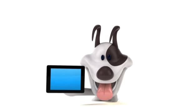 Fun Cartoon Character Tablet Animation — Stock Video