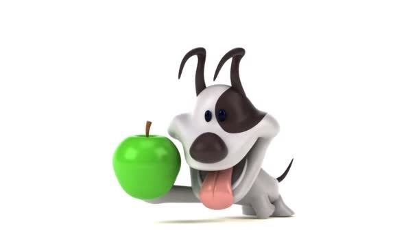 Spaß Cartoon Figur Mit Apfel Animation — Stockvideo
