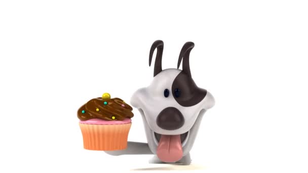 Fun Cartoon Character Cupcake Animation — Stock Video