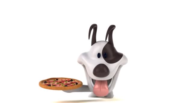 Fun Cartoon Character Pizza Animation — Stock Video