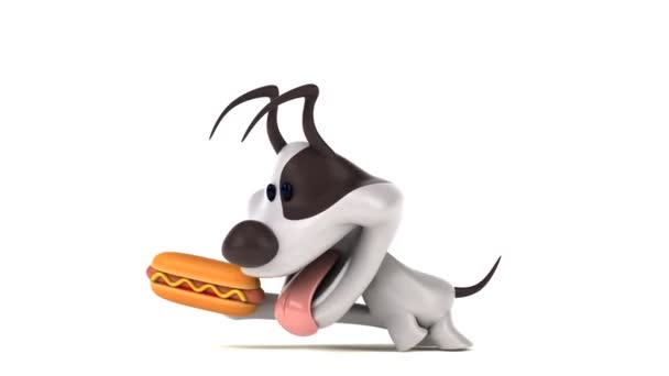 Divertente Personaggio Dei Cartoni Animati Con Hotdog Animazione — Video Stock