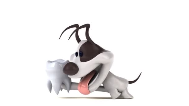 歯で楽しい漫画のキャラクター 3Dアニメーション — ストック動画