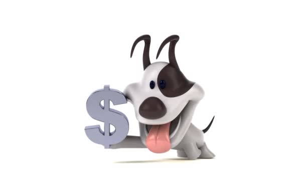 Fun Cartoon Character Dollar Animation — Stock Video