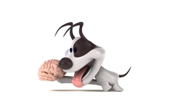 Rolig Tecknad Figur Med Hjärnan Animation — Stockvideo