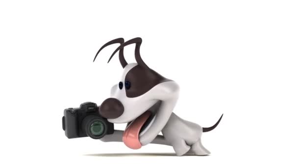 Divertente Personaggio Dei Cartoni Animati Con Fotocamera Animazione — Video Stock