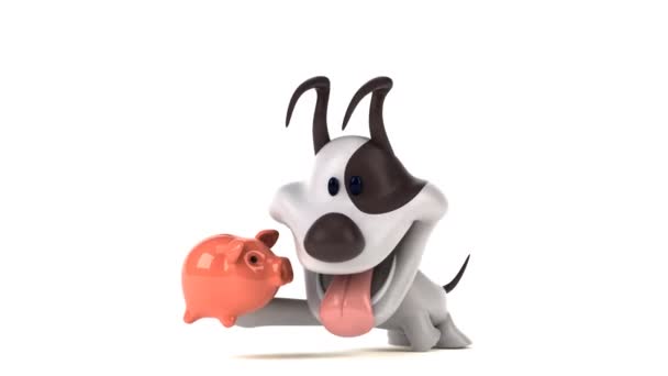 Fun Cartoon Character Piggy Bank Illustration — Stock Video