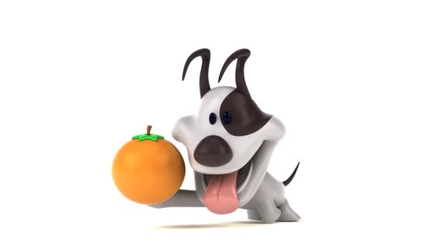 Fun Cartoon Character Orange Animation — Stock Video
