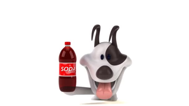 Amusant Personnage Dessin Animé Avec Soda Animation — Video
