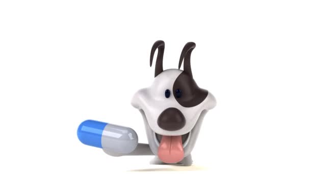 Fun Cartoon Character Pill Animation — Stock Video