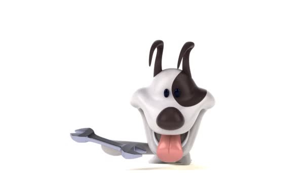personnage de dessin animé amusant avec outil - animation 3D  