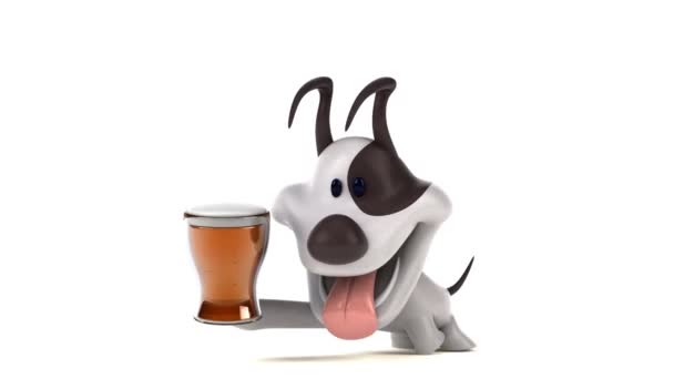 Divertido Personaje Dibujos Animados Con Cerveza Animación — Vídeo de stock