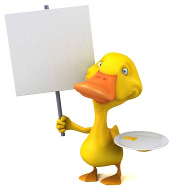 Eğlenceli karakteri ile plaka - 3d çizim