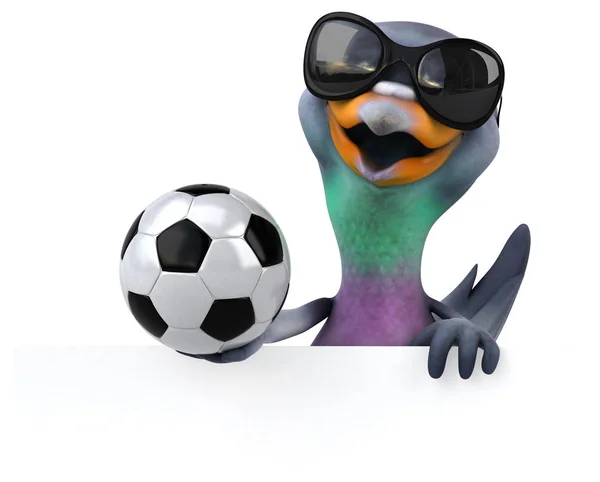 Spaß Cartoon Figur Mit Ball Illustration — Stockfoto