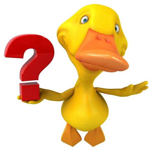 Fun Cartoon Character Question Illustration — Stock Photo, Image