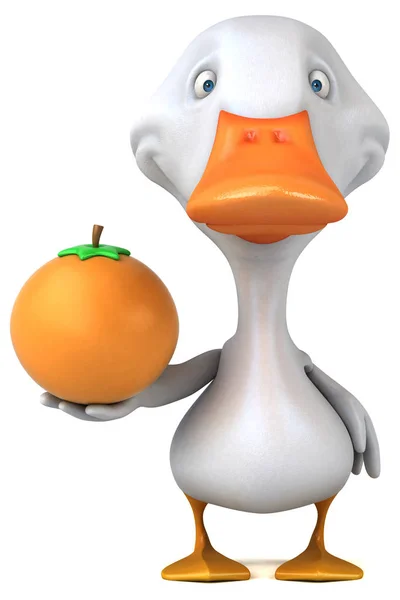 Веселый Мультяшный Персонаж Апельсином — стоковое фото