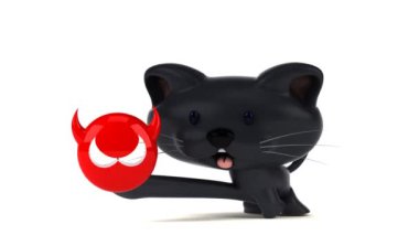 Eğlenceli çizgi film karakteri ile virüs - 3d animasyon 