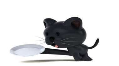Eğlenceli çizgi film karakteri ile plaka - 3d animasyon 