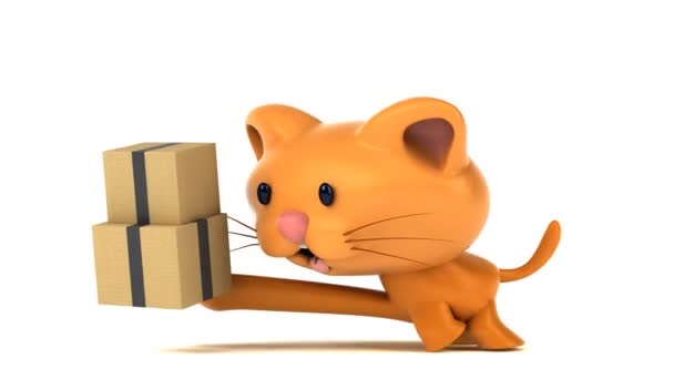 Spaß Cartoon Figur Mit Boxen Animation — Stockvideo