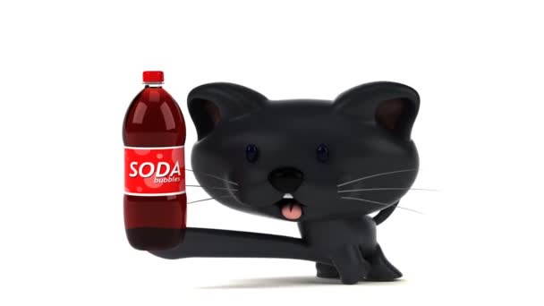 Fun Cartoon Character Soda Animation — Stock Video