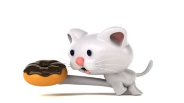 Eğlenceli çizgi film karakteri ile çörek - 3d animasyon 