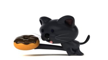 Eğlenceli çizgi film karakteri ile çörek - 3d animasyon 