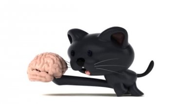 Eğlenceli çizgi film karakteri ile beyin - 3d animasyon