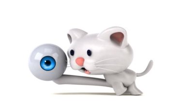 Eğlenceli çizgi film karakteri ile göz - 3d animasyon 