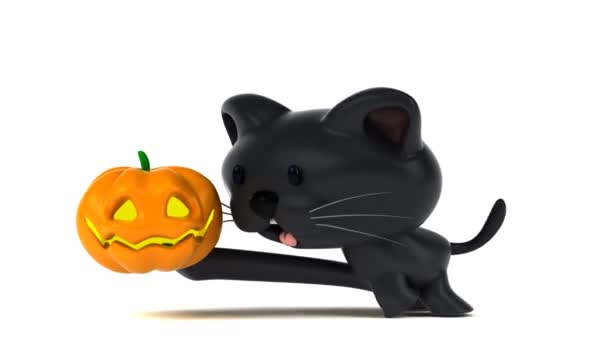 Divertido Personaje Dibujos Animados Con Calabaza Animación — Vídeos de Stock