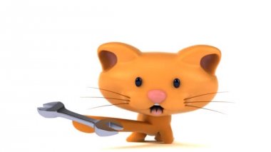 eğlenceli çizgi film karakteri ile araç - 3d animasyon 