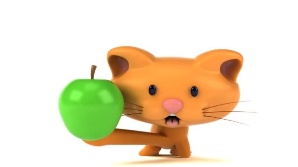 Fun Cartoon Character Apple Animation — Stock Video