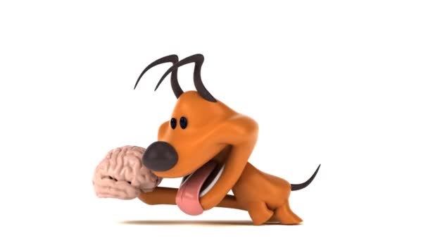 Fun Cartoon Character Brain Animation — Stock Video