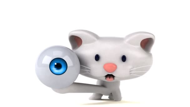 Веселый Мультяшный Персонаж Глазом Анимация — стоковое видео