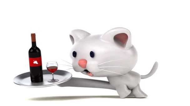 Fun Cartoon Character Wine Animation — Stock Video