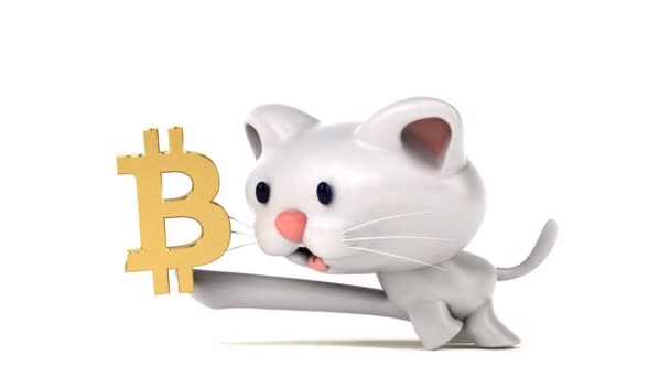 Postać Kreskówki Zabawa Bitcoin Animacji — Wideo stockowe