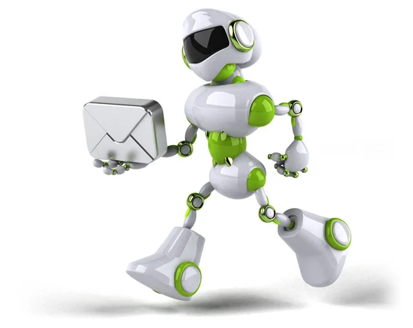 Envelope Robô Segurando Ilustração — Fotografia de Stock