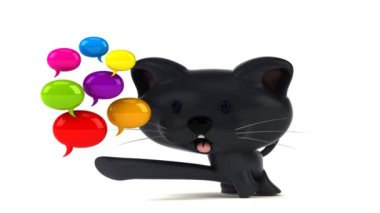 Eğlenceli çizgi film karakteri ile baloncuklar - 3d animasyon 