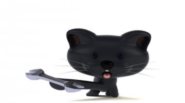 eğlenceli çizgi film karakteri ile araç - 3d animasyon 