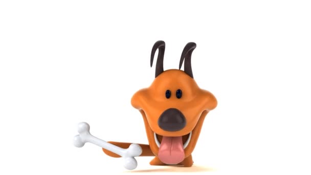 Amusant personnage de bande dessinée avec os - animation 3D 