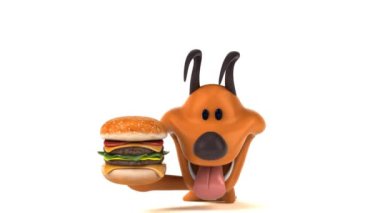 Hamburger - 3d animasyon ile eğlenceli çizgi film karakteri köpek 