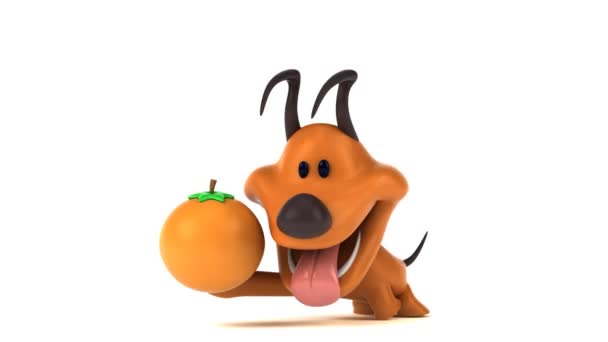 Zabawna Postać Kreskówki Pomarańczowym Animacja — Wideo stockowe