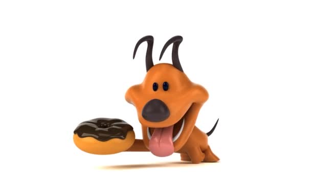 Personagem Desenho Animado Divertido Com Donut Animação — Vídeo de Stock