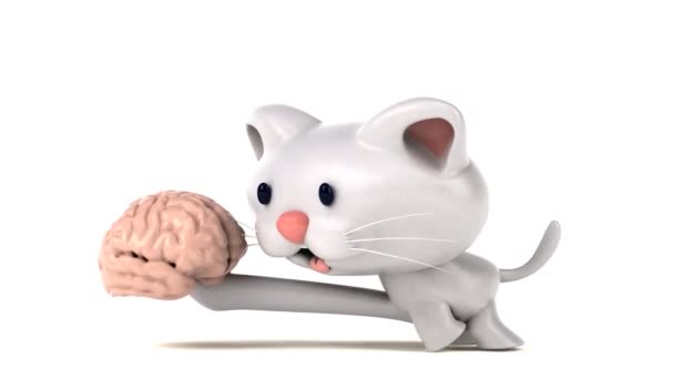Eğlenceli Çizgi Film Karakteri Ile Beyin Animasyon — Stok video